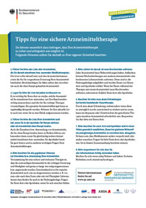 Tipps für eine sichere Arzneimitteltherapie